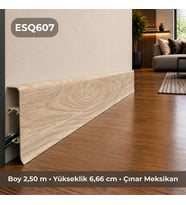 Esquero Kablo Kanallı PVC Süpürgelik 250 cm, Açılabilir Kapaklı, Çınar Meksikan, ESQ607