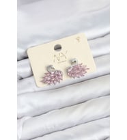 Pembe Zirkon Taşlı Gümüş Swan Kuğu Model Kadın Küpe