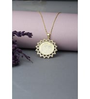 Dualı Ayetel Kürsi Gümüş Kolye 925 Ayar Zirkon Taşlı Kolye (Gold)