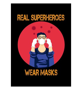 Gerçek Süper Kahramanlar Maske Takıyor Ahşap Poster Dekoratif