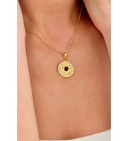 14 K Gold Kaplama 925 Ayar Gümüş Ametist Taşlı Kolye
