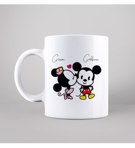 Mickey & Minnie Mouse Sevgili Çift Tasarımlı Kupa Kişiye Özel
