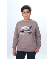 Toontoy Erkek Çocuk New Strıve Baskılı Sweatshirt (Acı Kahve)