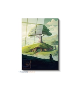 Dikey Cam Tablo Salon Duvar Tablosu Dikey Cam Lotr 1 Shire Yeni Ev Hediyesi Ofis Tablosu