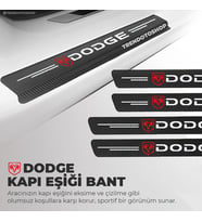 Dodge Uyumlu Karbon Kapı Eşiği Folyo 4'lü Set Orijinal Hava Kanallı İthal