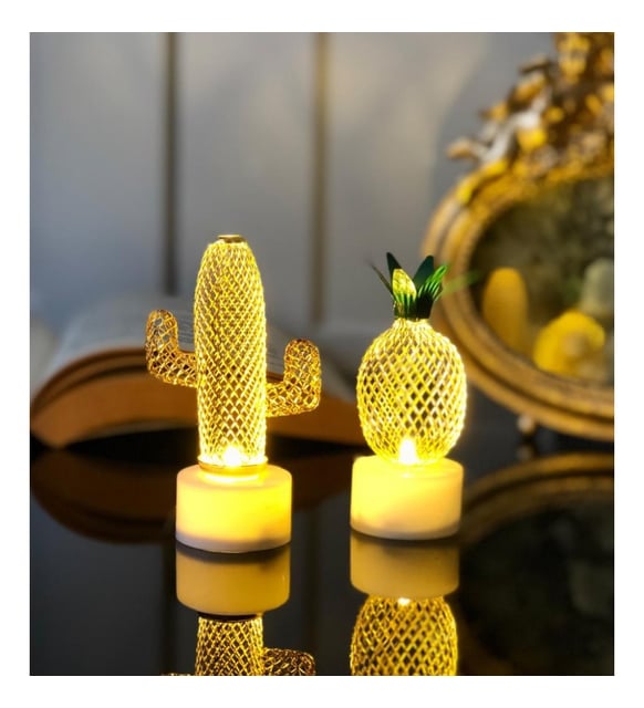 Lumenn Pilli Masast Metal Kakts-Ananas Seti Led Ik