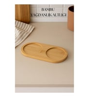 Bambu Yağdanlık Altlığı Çift Yuvalı 9x19 Cm
