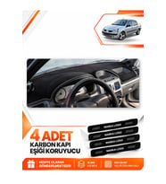 RENAULT CLİO SYMBOL ALİZE (2002-2008) Uyumlu Ön Torpido Koruma Kılıfı Halısı - Siyah