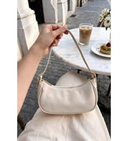 Fermuarlı Yan Toka Detaylı Trend Model Minimalist Kadın Kol ve Omuz Askılı Baget Çanta