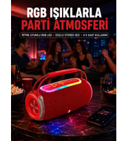 Lexroo 20W Güçlü Ses Çift Sürücülü RGB LED Işıklı Bluetooth 5.3 Hoparlör