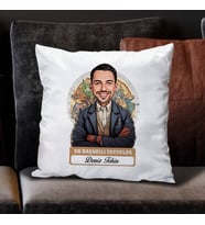 Kişiye Özel Hediye Karikatürlü En İyi Erkek Sosyolog Yastık