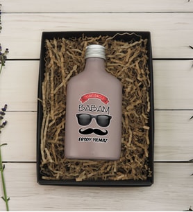 BK Gift Hediye Kutulu Kişiye Özel İsimli Baba Temalı Mat Gri Tasarım Cam Şişede 200 ml Kolonya-7, Babaya Hediye, Babalar Günü Hediyeleri, Hediyelik Baskılı Kolonya