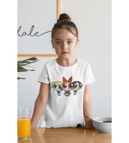 Power Puff Girls Baskılı Unisex Çizgi Film Çocuk Tişört (1-12 Yaş)