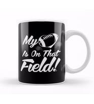 Cute My Heart Is On That Field Football Spectator Kupa Bardak Porselen