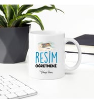 Resim Öğretmeni İsme Özel Kupa (Beyaz)