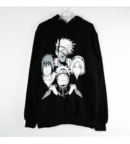Naruto Shippuden Team 7 Kapşonlu Sweatshirt (Siyah)