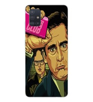 Samsung Galaxy A71 Uyumlu Michael Scott Fight Club Tasarımlı Şeffaf Telefon Kılıfı