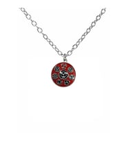 Sasuke Uchiha Sharingan Kolye – Kırmızı Cosplay Unisex Metal Takı 60 cm Zincirli (Gümüş)