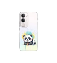 Vivo V29 5G ile Uyumlu Splash Panda Tasarımlı Şeffaf Silikon Kılıf