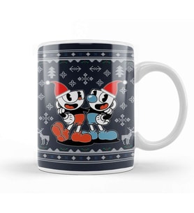 Cuphead Christmas Knit Kupa Bardak Porselen