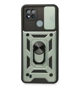 Realme C11 2021 Kılıf Pars Lens Yüzüklü Silikon - Yeşil