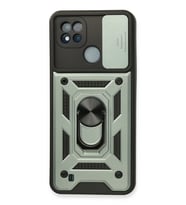 Realme C11 2021 Kılıf Pars Lens Yüzüklü Silikon - Yeşil