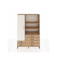 Hyperion Dolap 7 Raflı 6 Çekmeceli Tek Kapaklı  132x44x195 Çam-Aytaşı/Çam