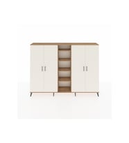 Arges Dolap 12 Raflı 4 Kapaklı 220x30x163 Çam-Aytaşı/Çam