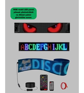 Rgb Renkli Led Ekran Tabela Usb Bağlantılı Kayan Yazı Destekli
