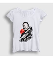 Presmono Kadın Beyaz Genius Elon Musk T-Shirt 333891tt