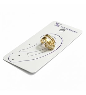 Earcuff Sıkıştırmalı Çelik Kıkırdak Küpe Çift Sıra Bantlı Halka Detaylı Zirkon Taşlı Altın Renk