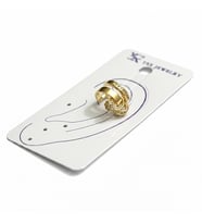 Earcuff Sıkıştırmalı Çelik Kıkırdak Küpe Çift Sıra Bantlı Halka Detaylı Zirkon Taşlı Altın Renk