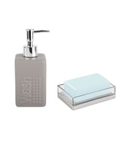 SIVI SABUNLUK VE SABUNLUK 2 Lİ BANYO SETİ,GRİ RENKLİ