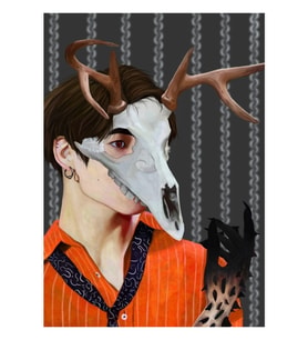 Cadılar Bayramı Jungkook Tablo Ahşap Poster Dekoratif Kod1874