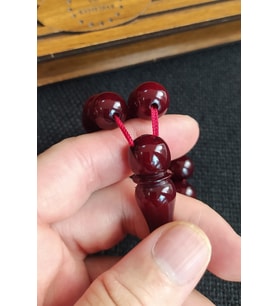 Koleksiyonluk 13 mm Bilekboy Vişne Katalin Tesbih Ebu Sırr Usta İşçilikli Efe Maskot Kanayan Baga