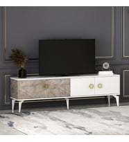 T0019 Zümrüt Alt Modül Tv Ünitesi Gordion Mermer/Beyaz