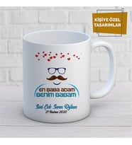 Kişiye Özel İsim Yazılabilir En Baba Adam Benim Babam Kupa Bardak