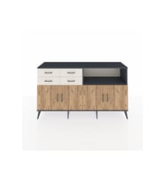 Kronos Konsol 4 Raflı 4 Çekmeceli 4 Kapaklı 176x59x99 Antrasit-Çam/Aytaşı