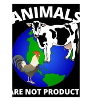 Hayvanlar Ürün Değildir, Beyaz Metin- Çevrecilik Vegan Tablo Ahşap Poster Dekoratif