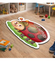 eJOYA Kişiye Özel Uğur Böceği Şekilli Puzzle Keçe Halı 116270