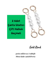 Gold 2 Adet Çanta Uzatıcı - Çanta Aksesuarı - Kol Çantası Aksesuar - Basmalı 