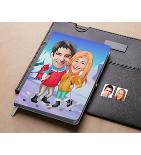 Bk Gift Kişiye Özel Sevgililer Karikatürlü Beyaz Defter-107 , Arkadaşa Hediye , Sevgiliye Hediye