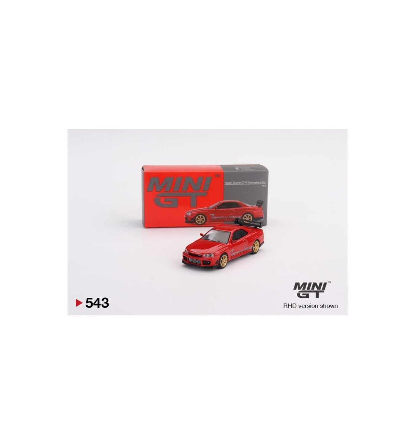 Mini GT 543 Nissan GT-R (R34) Tommykaira R-z Red 1/64 Model Araba
