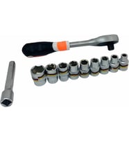 Euro Tools Socket Set 1/2'' Krom Lokma Seti 11Parça
