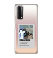 Huawei P Smart 2021 Uyumlu Regular Show Mordecai ve Rigby Desenli Şeffaf Telefon Kılıfı