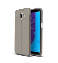Samsung Galaxy J6 Plus Kılıf Esnek Pu-Deri Leather-Pu Serisi Protected Case (Gri)