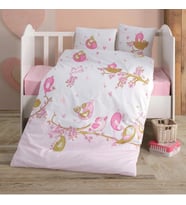 Clasy Bebek Nevresim Takımı Singer Birds v1 Pembe
