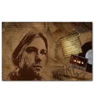 Kurt Cobain ve Şarkı Sözleri MDF Tablo