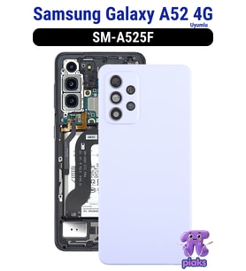Samsung Galaxy A52 4G Arka Kapak Pil Batarya Kapağı Kamera Lensli SM-A525F Uyumlu