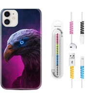 Apple iPhone 11 12 13 Mini Kılıf Kablo Koruma Spiral Silikon Kartal 1622